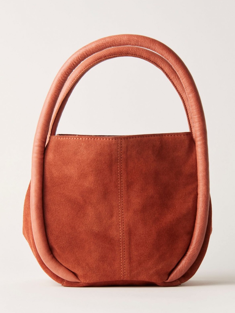 NWT Free People Barlow Suede Leather Bucket Bag - Rust